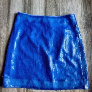 J. Crew Shimmering Blue Mini Skirt